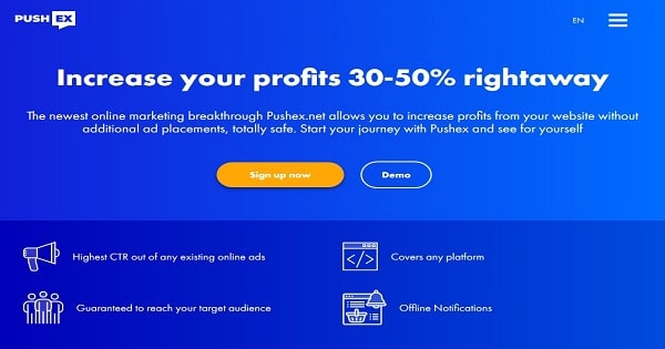 PushEX Review - A Unique Push notification Ad Network