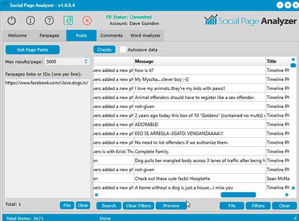 Social Page Analyzer