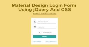 Material Design Login Form Using jQuery And CSS