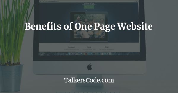 Benefits of One Page Website
