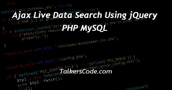 Ajax Live Data Search Using jQuery PHP MySQL