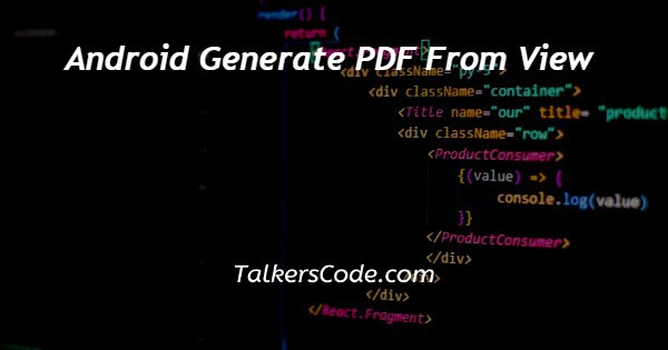 Android Generate PDF From View