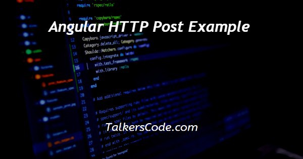 Angular HTTP Post Example