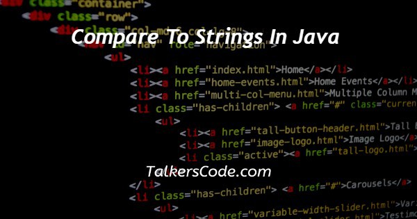 Compare To Strings In Java
