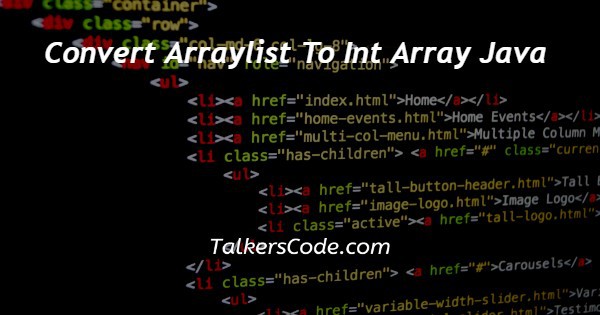 Convert Arraylist To Int Array Java