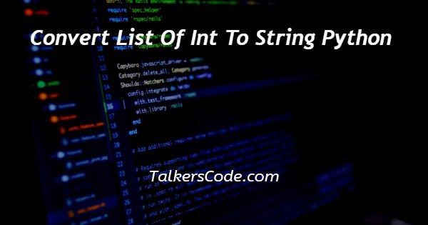 Convert List Of Int To String Python