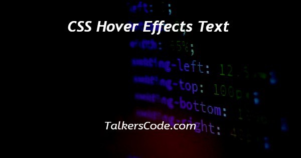 CSS Hover Effects Text
