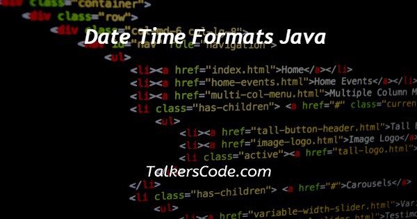 Date Time Formats Java
