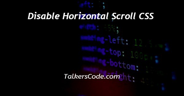 Disable Horizontal Scroll CSS