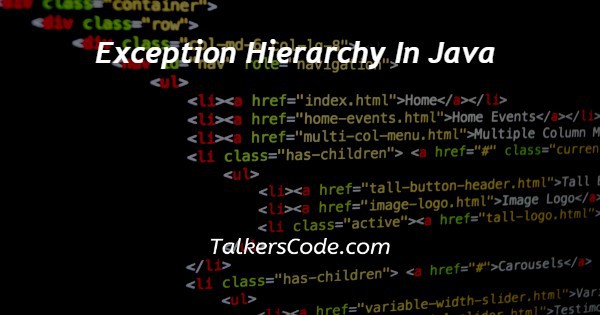 Exception Hierarchy In Java