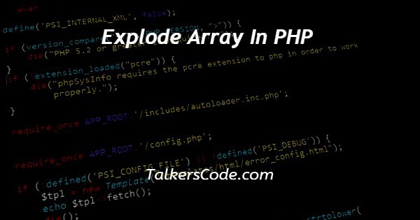 Explode Array In PHP