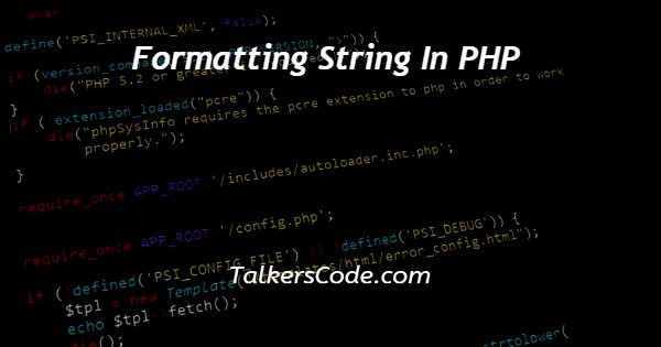 Formatting String In PHP