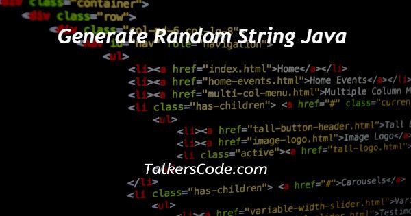 Generate Random String Java