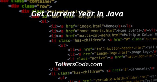 Get Current Year In Java