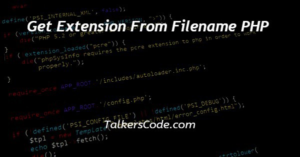 Get Extension From Filename PHP