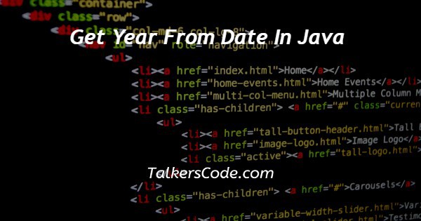Get Year From Date In Java
