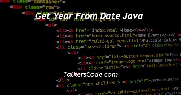 Get Year From Date Java