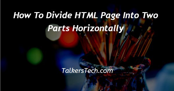 How To Divide HTML Page Into Two Parts Horizontally