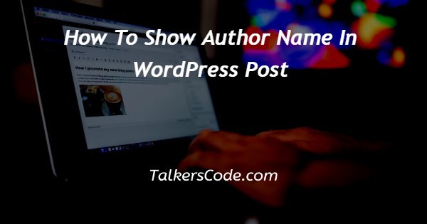 How To Show Author Name In WordPress Post