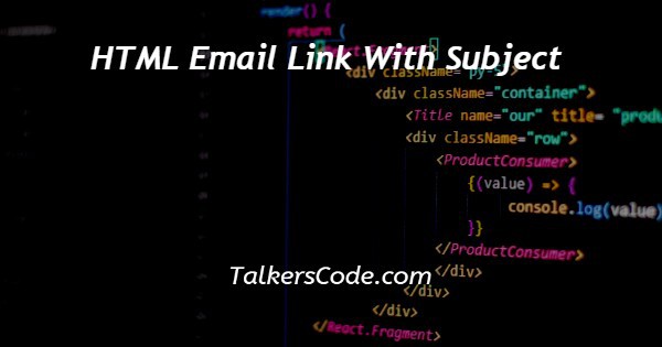 HTML Email Link With Subject