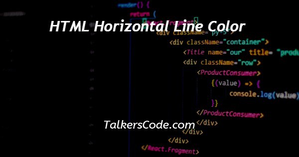 HTML Horizontal Line Color