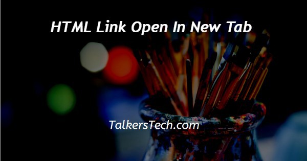 HTML Link Open In New Tab