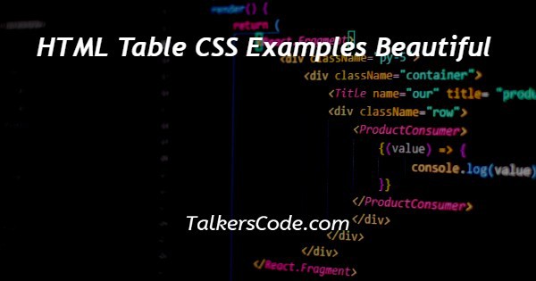 HTML Table CSS Examples Beautiful