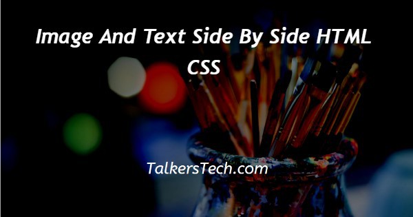Image And Text Side By Side HTML CSS