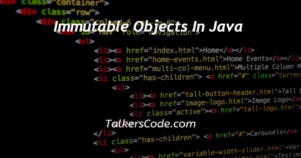 Immutable Objects In Java