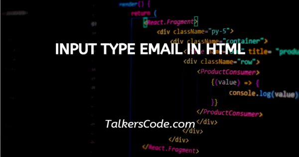 Input Type Email In HTML