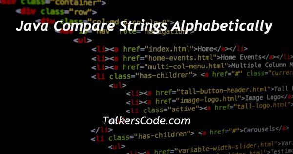 Java Compare Strings Alphabetically