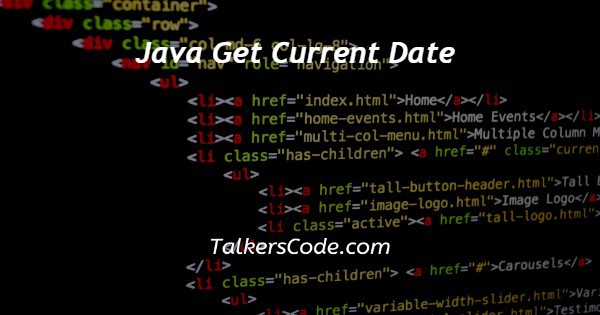 Java Get Current Date