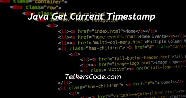 Java Get Current Timestamp