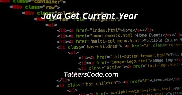 Java Get Current Year
