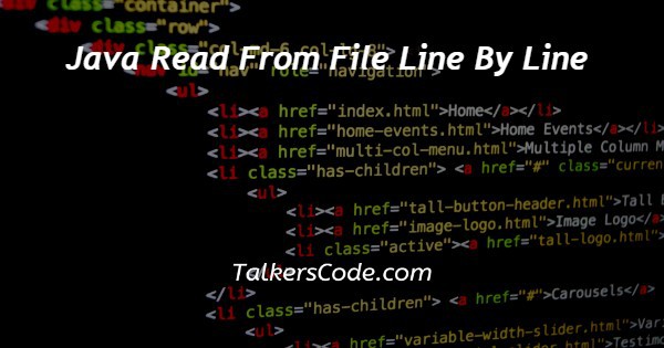 Java Read From File Line By Line