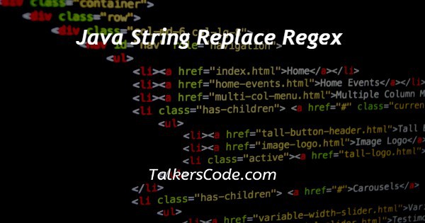 Java String Replace Regex