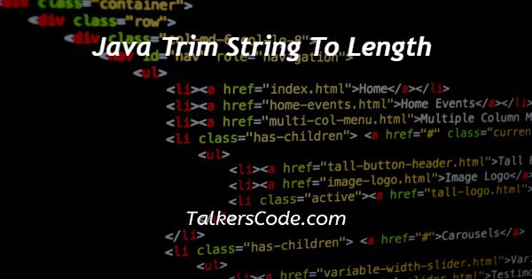 Java Trim String To Length