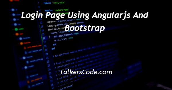 Login Page Using Angularjs And Bootstrap