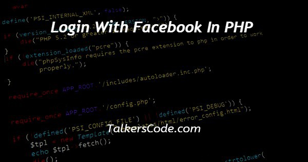 Login With Facebook In PHP