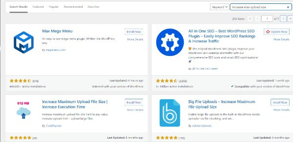 Maximum Upload File Size 2 Mb WordPress