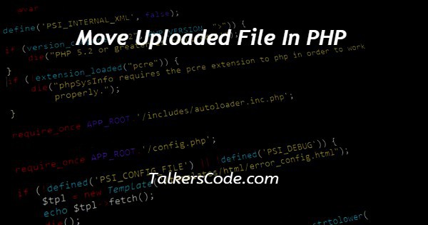 Move Uploaded File In PHP