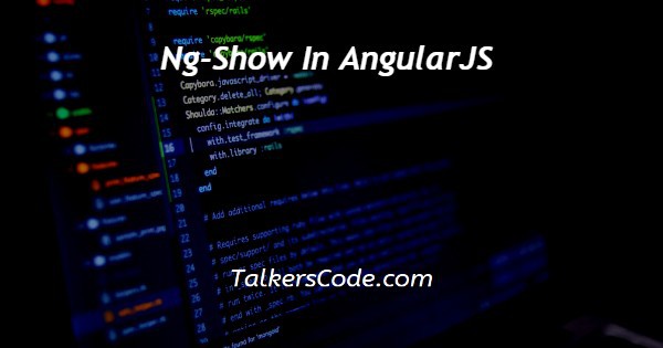 Ng-Show In AngularJS