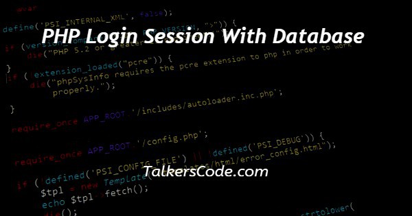 PHP Login Session With Database