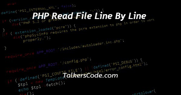 PHP Read File Line By Line