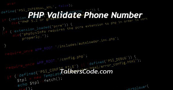 PHP Validate Phone Number