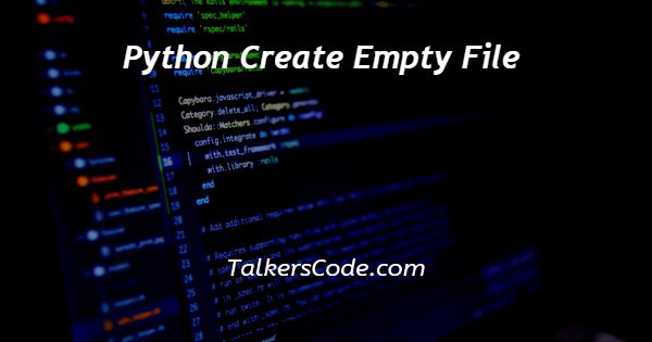 Python Create Empty File