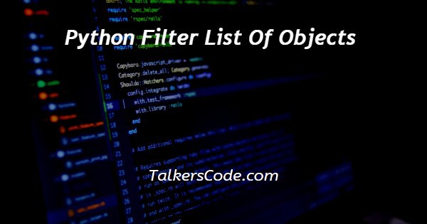 Python Filter List Of Objects