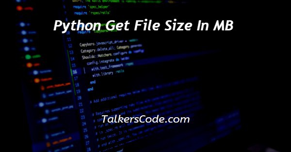 Python Get File Size In MB