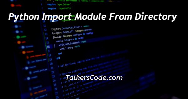 Python Import Module From Directory
