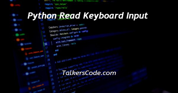 Python Read Keyboard Input